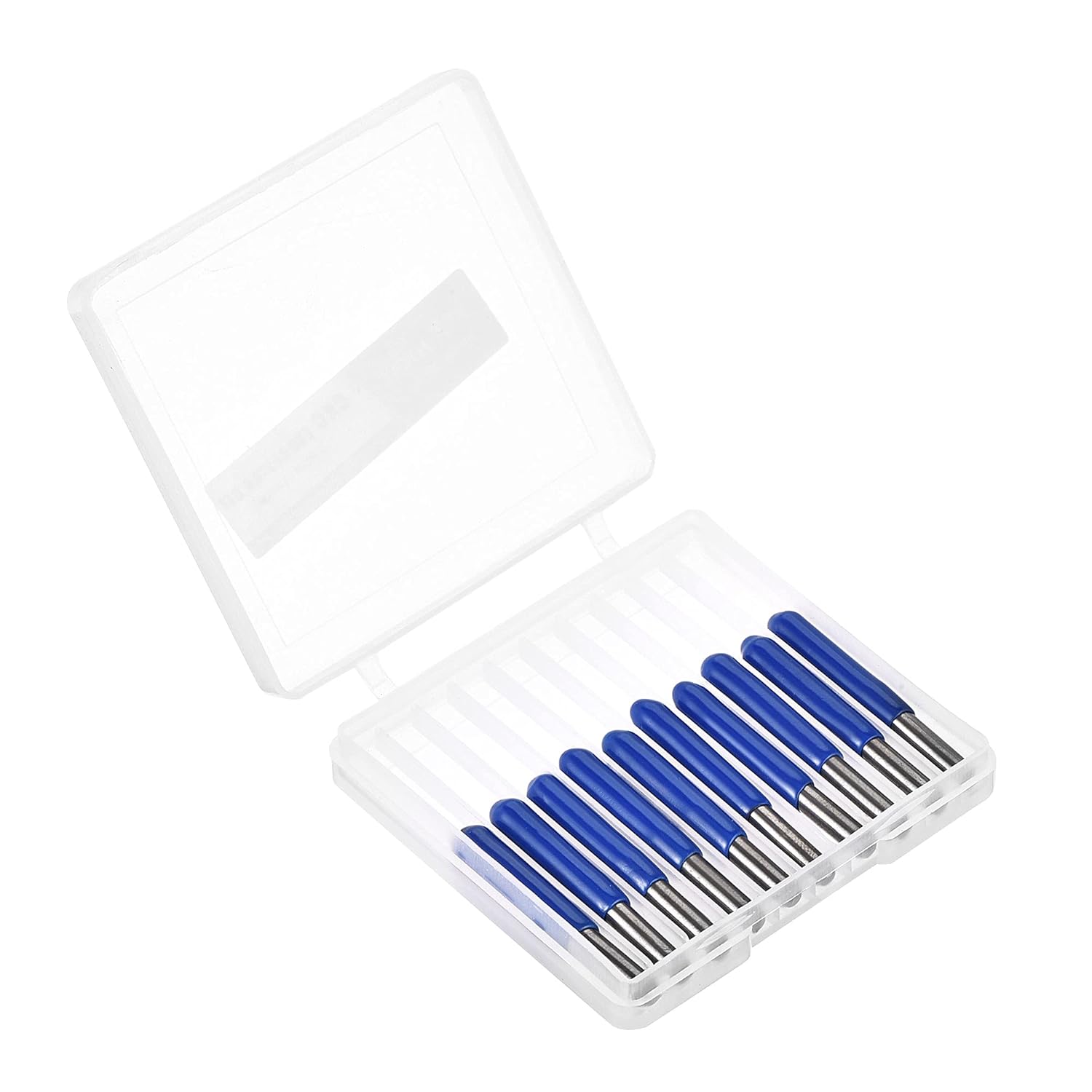 Wood Engraving Bit Solid Carbide 3.175mm 1/8" Shank, 30 Degree 1.2mm Tip CNC Router Tool for Acrylic PVC MDF PCB Wood Carving, 10pcs