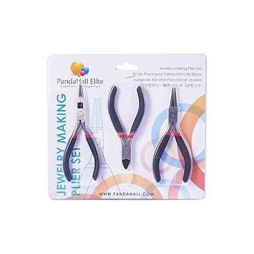 PH PandaHall Kit 7 Pezzi Per Creazione Gioielli - Pinze, Taglierino, Ago E Forbici - Set Professionale Fai Da Te 15.5x11x3.5cm - Foto 8