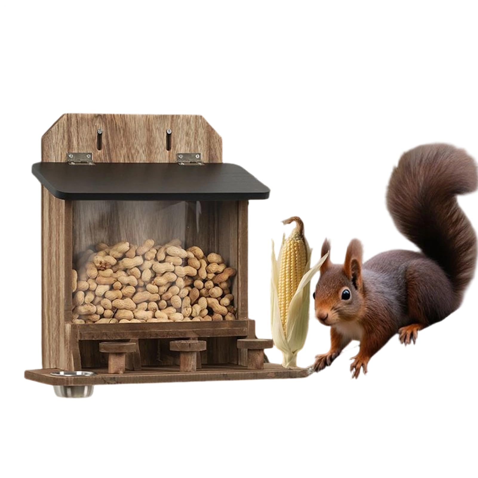 Mangiatoia Per Scoiattoli Divertente Casa In Legno Impermeabile | Mangiatoia Noci Per Scoiattoli per Tamia Esterno Inverno Giardino Cortile Albero