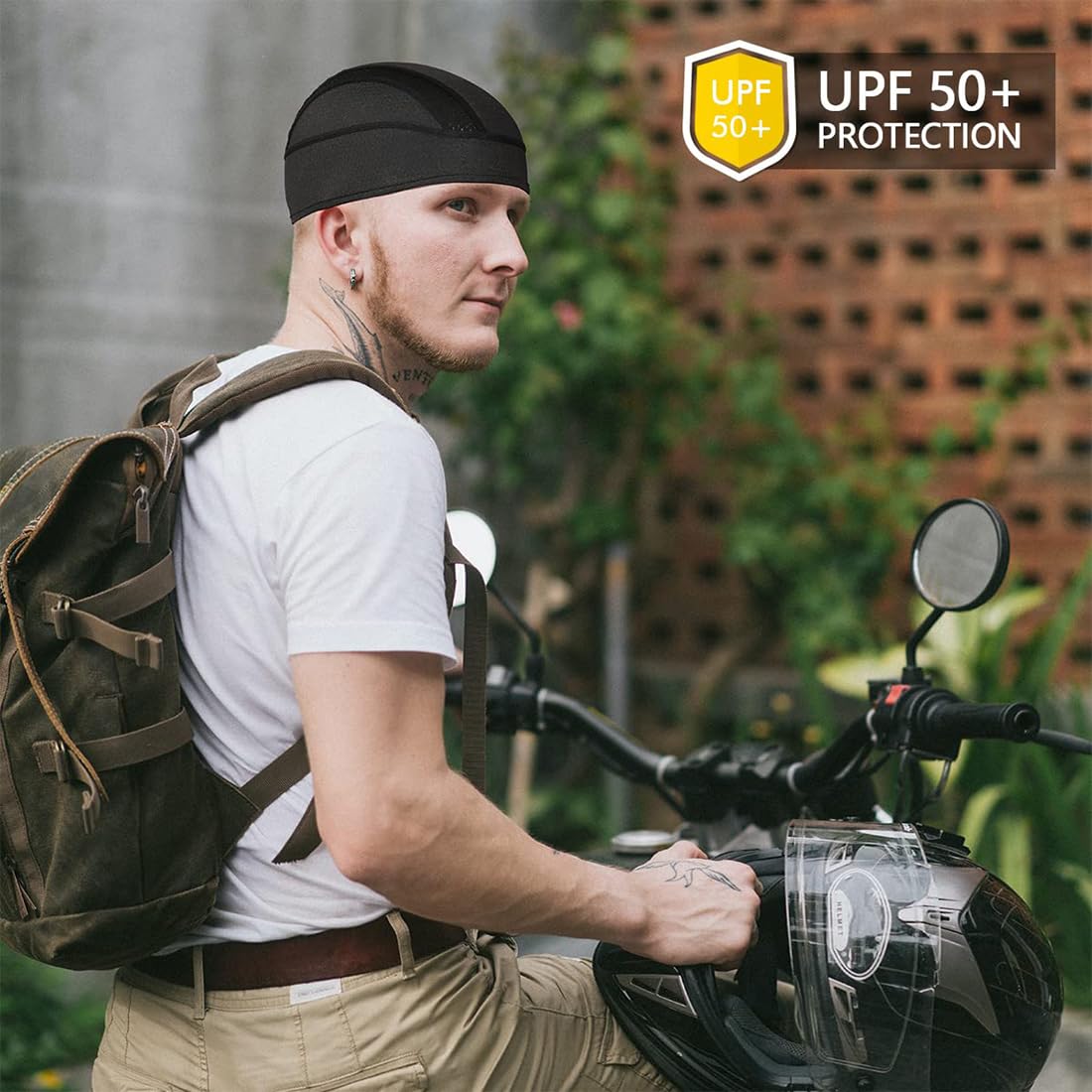 Gorro Bajo Casco Ciclismo Hombre Bandana Gorro de Ciclismo con Calavera Protección UV Sotocasco Bici Verano Gorro para Casco de Bicicleta para Mujeres Hombres Actividades al Aire Libre