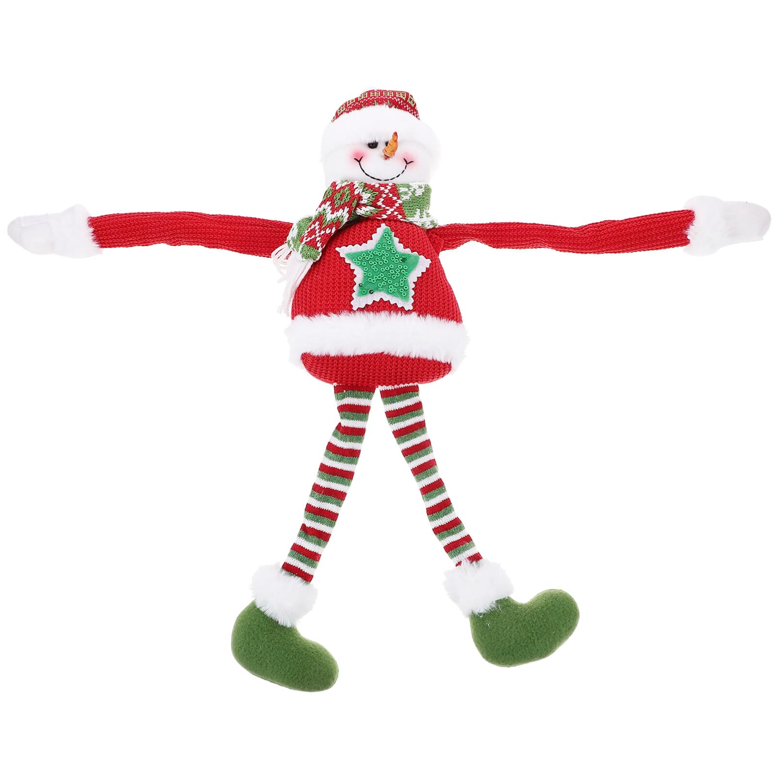 Kichvoe Muñeco De Nieve De Peluche Colgador De Puerta De Navidad Brazo Largo Elfos Muñeca Colgante Colgante De Árbol De Navidad Pomo De Puerta De Navidad Adorno para Vacaciones Pared