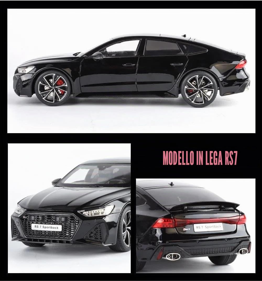 1:18 per AUDI RS7 Chiave Telecomando Versione Lega Modello di Auto Sportiva Pressofuso in Metallo Veicolo da Corsa Suono Luce Batteria non inclusa(Gray)