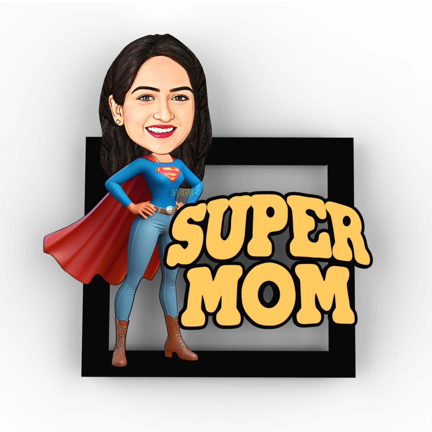 Avataar Studio Personalized Caricature Gift Customized Photo Frame for Mother