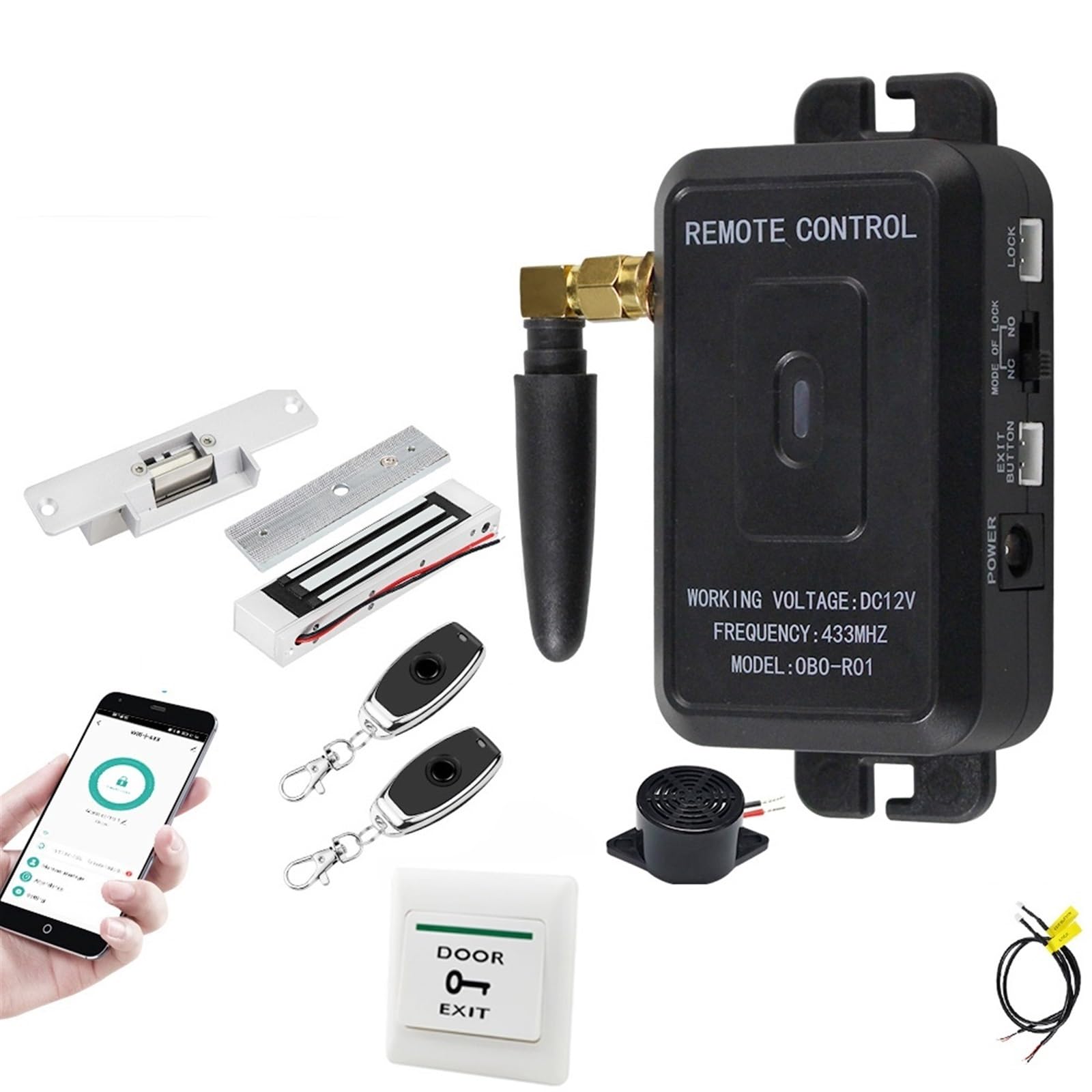 Contrôle d'accès, Kits de télécommande for système de contrôle d'accès complet avec alimentation, serrures électroniques, clé à distance, ouvre-porte(Kit 2)