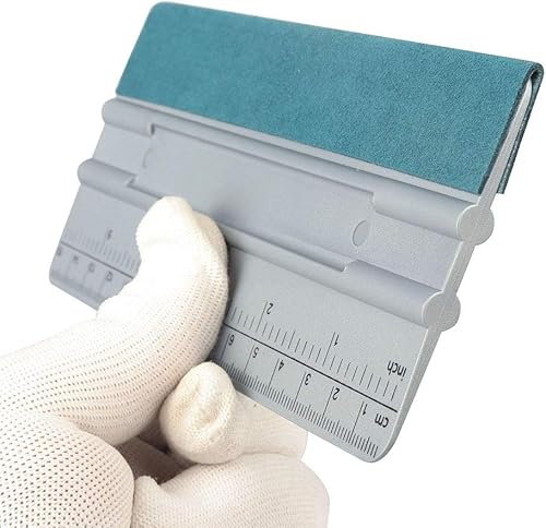 Miniatura 4 de Gomake Escobilla de vinilo de 6 pulgadas para vinilo con regla y aplicador de vinilo con borde de fieltro de microfibra, escobilla de vinilo para