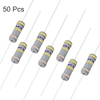 Vista 3 de uxcell 50 resistencias de 470 K ohmios, resistencias de película de carbono de 2 W 5 % de tolerancia, 4 bandas para proyectos y experimentos