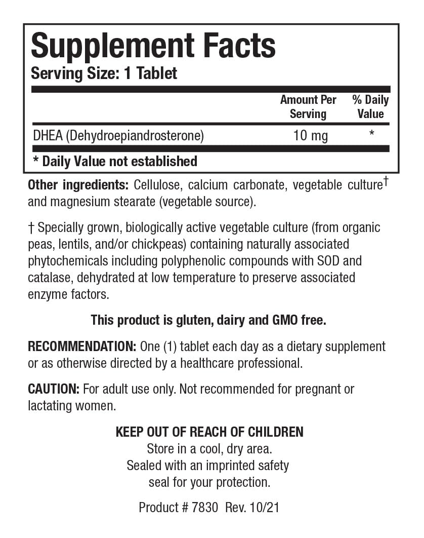 BIOTICS RESEARCH DHEA 10 mg Supplement for Women & Men 180 Tablets — Amazon image 4