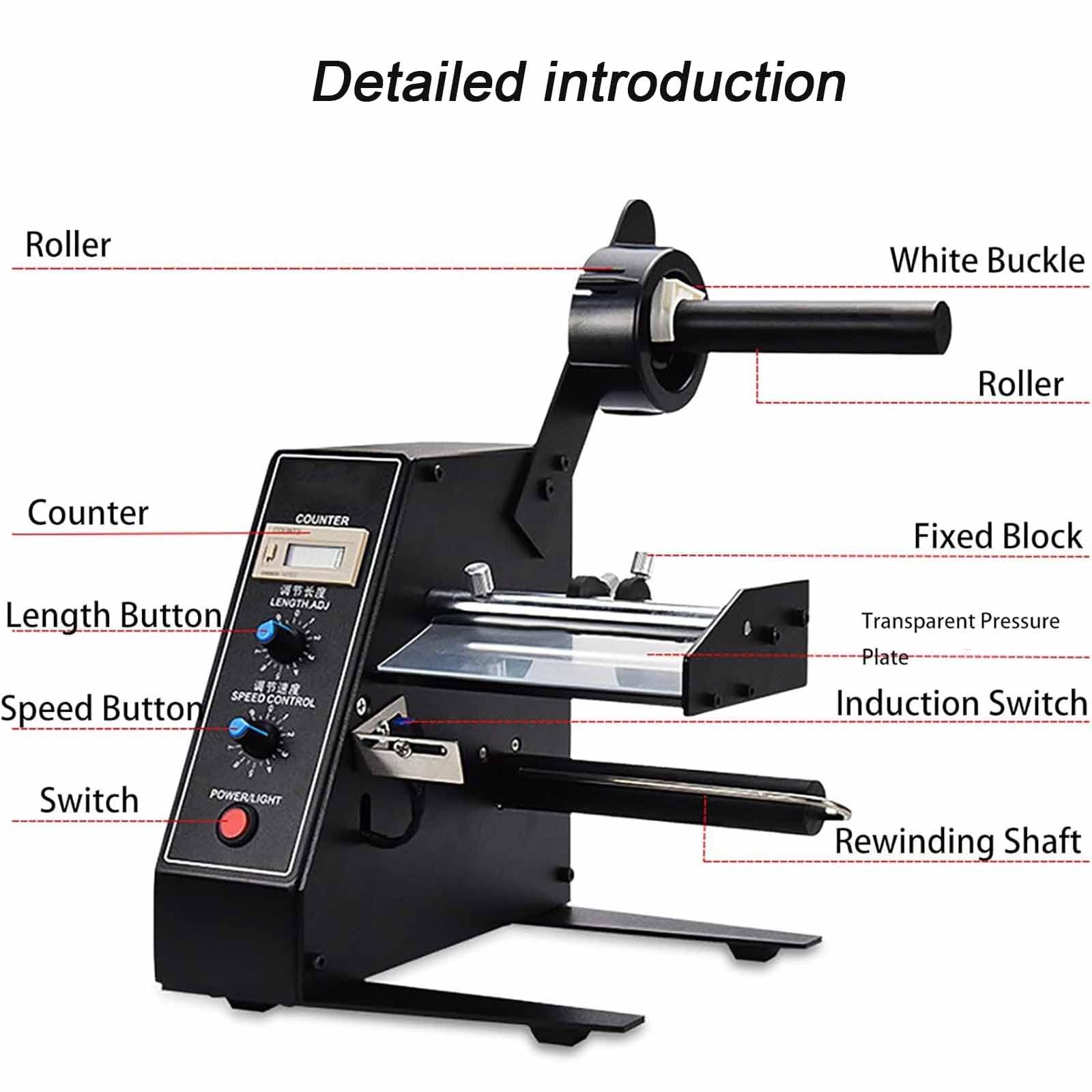Distributeur Automatique D'étiquettes Commercial, Distributeur Électrique De Décapage D'étiquettes, Vitesse 1-8 M/min Et Comptage Automatique 0-99999999, Longueur : 3-150 Mm Et Largeur : 4-140 Mm