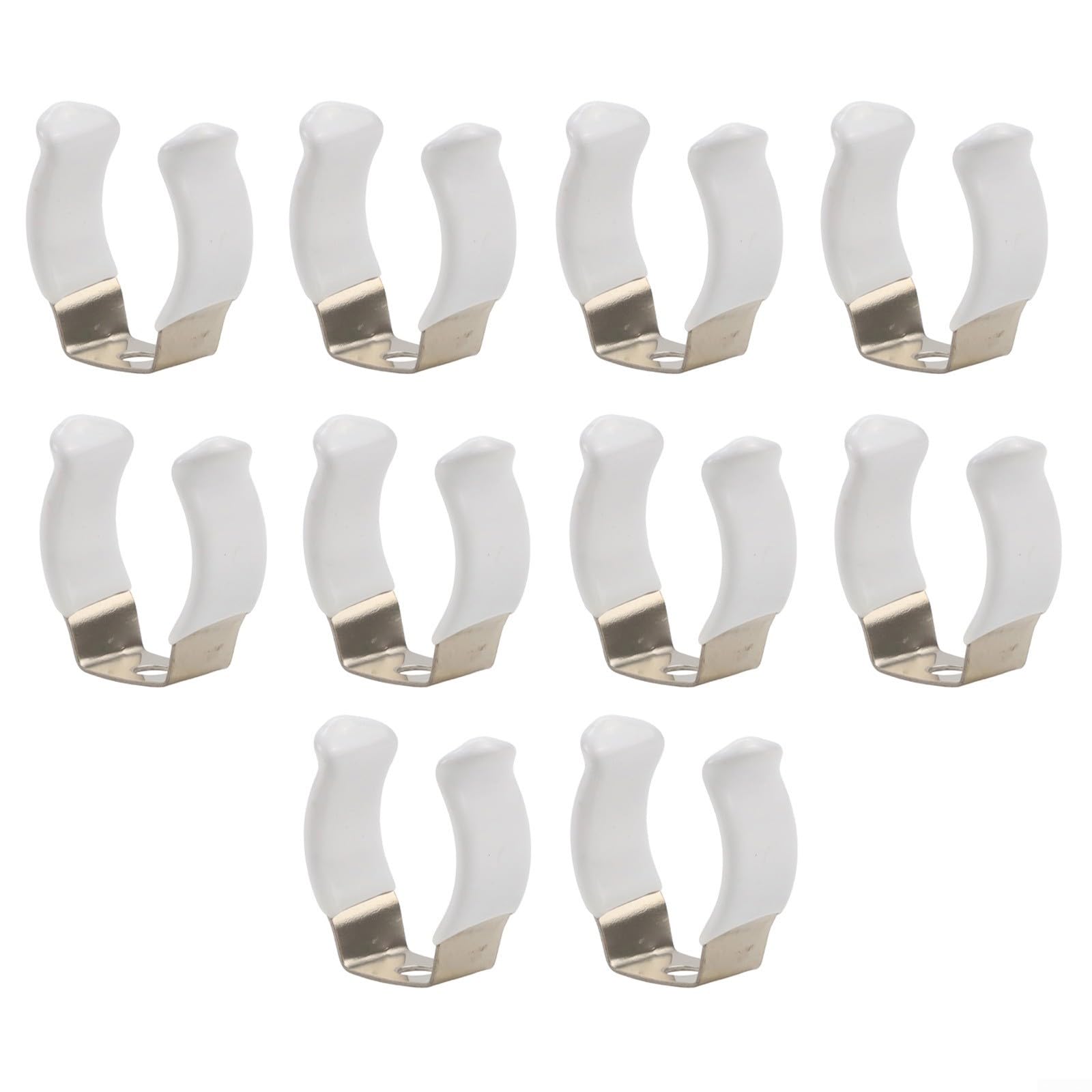 10pcs Spring Terry Clips Open Type Stainless Steel Tool Holder for Garage Shed Storage, Rubber Lined Pipe Clamp for Brooms Rakes Brushes(20mm)