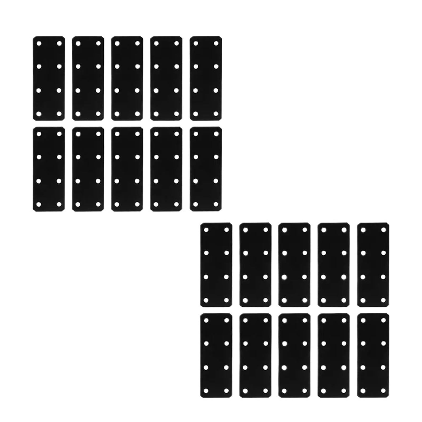 Zihdke One Color 20 Pcs Flat Mending Plate Thickened Iron Sheet Bracket Brace Repair Fixing Black Straight Brackets For Repairing