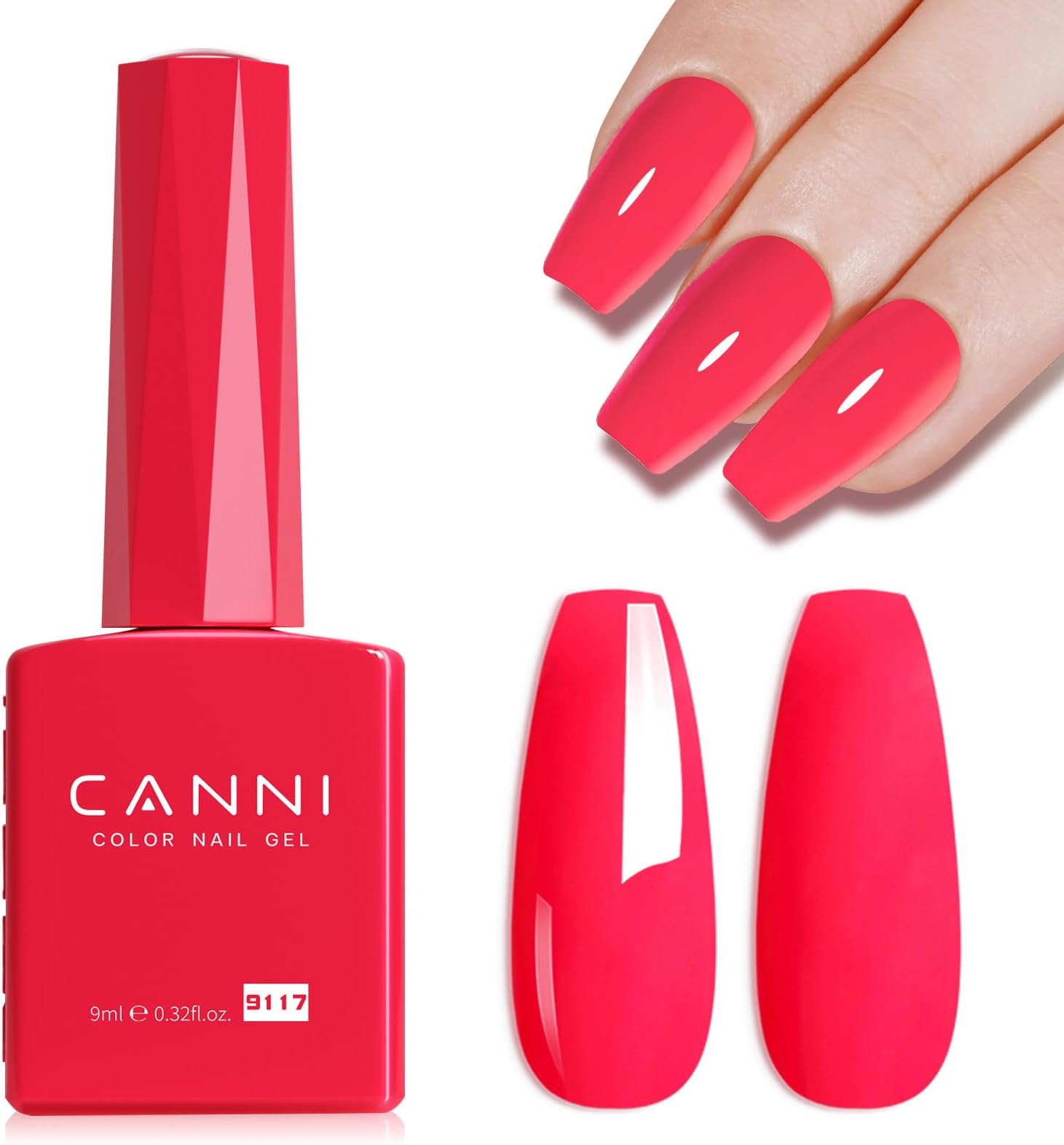 Pink Gel Polish - Hot Pink Color, 1Pcs U V Gel, Gloss Soak Off For Salon & DIY French Nail Manicure