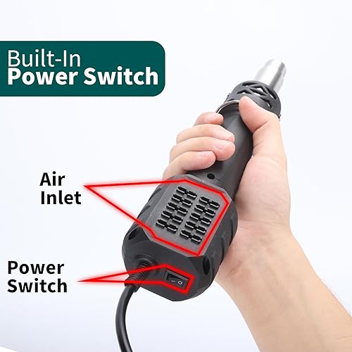 Miniatura 6 de YIHUA 8858 IV Pistola de calor multiusos para manualidades, soldadura electrónica, bricolaje, tubos retráctiles y envoltura, marcador de antorcha y