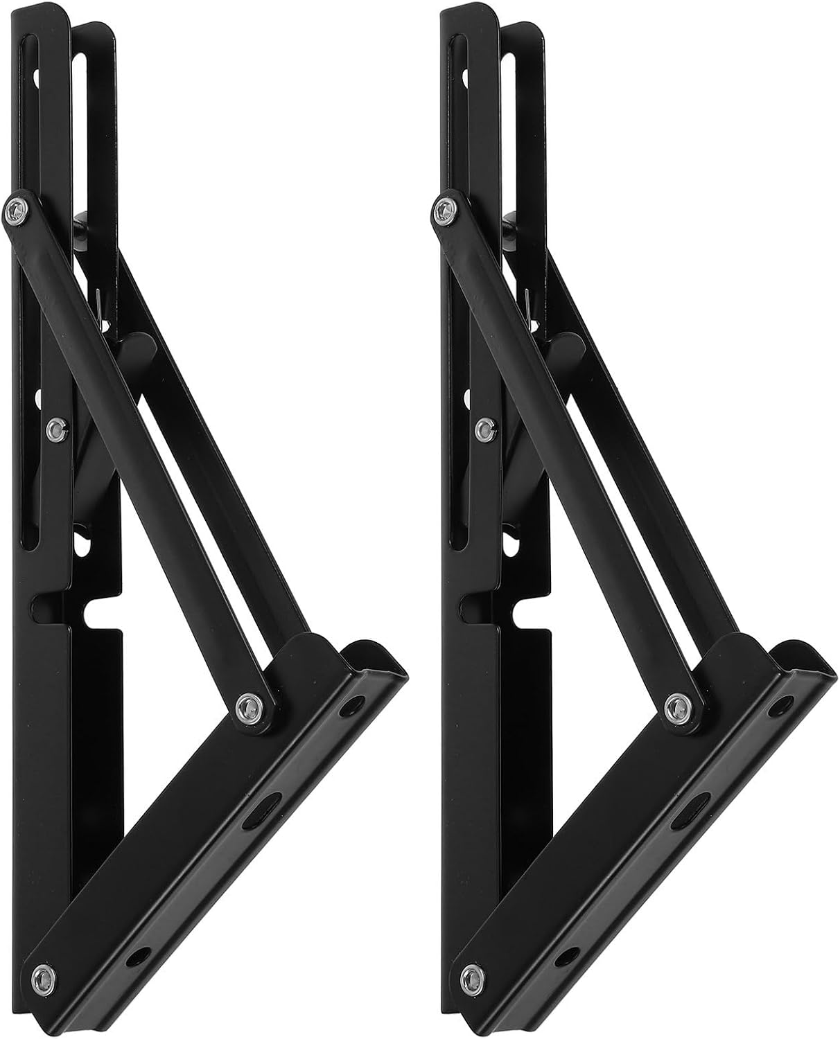 LIFKOME Folding Shelf Brackets Wall Mounted Foldable Shelf Bracket Stainless Steel 2pcs Heavy Duty Stable Support and Multifunctional Design for DIY