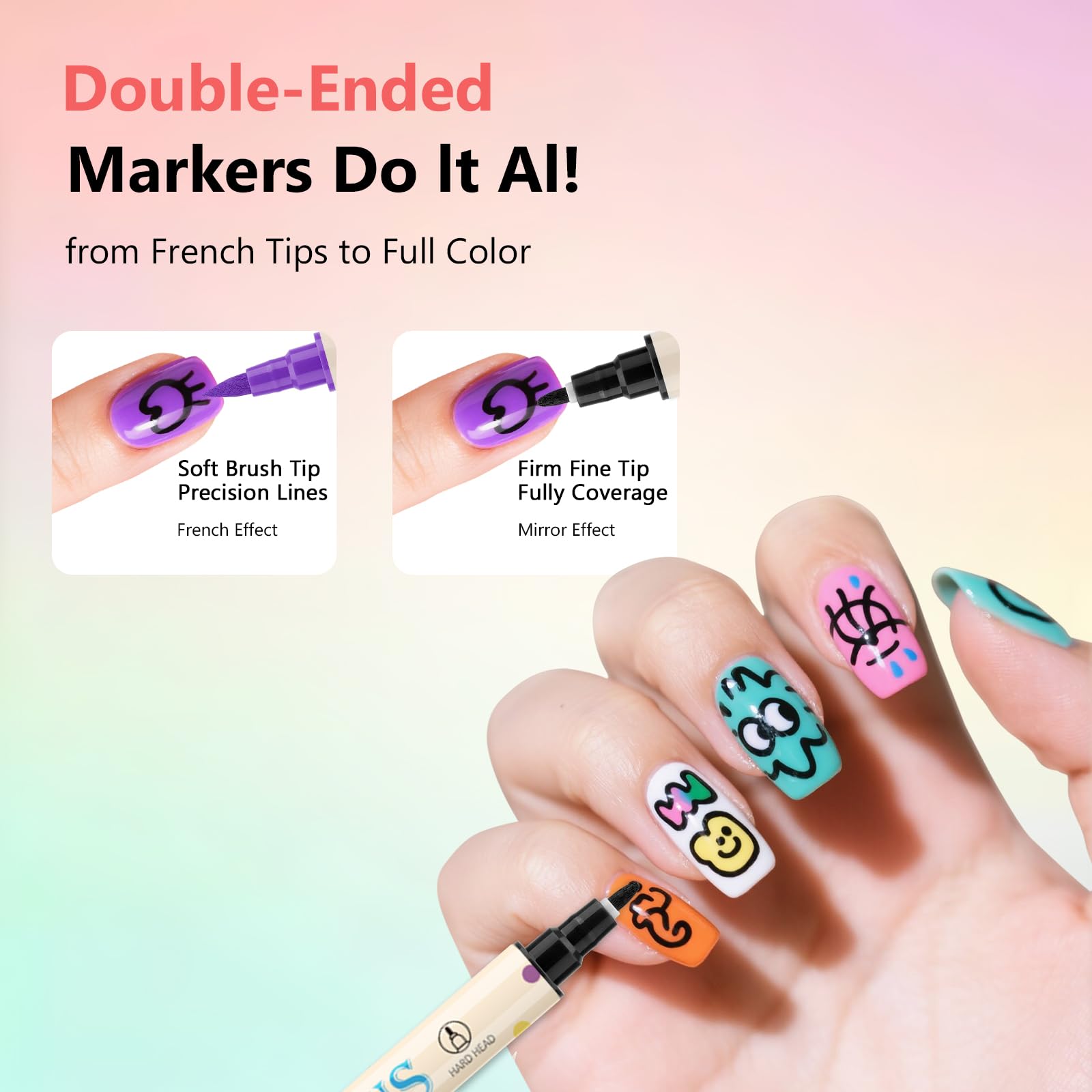 Amazon.com: 24 Colors Nail Art Pens Set, 3D Nail Polish Pens Quick