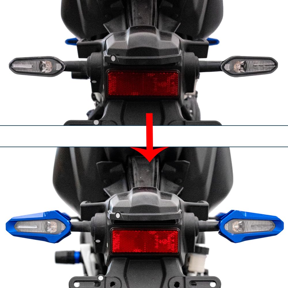 Per YAMAHA MT03 MT07 MT09 FZ07 FZ09 Tenere700 T7 Tracer 7/GT 2024 2025 2026 XSR700 XSR900 Accessori Moto Copertura indicatori anteriore e posteriore Protezione luci indicatori (Blu)