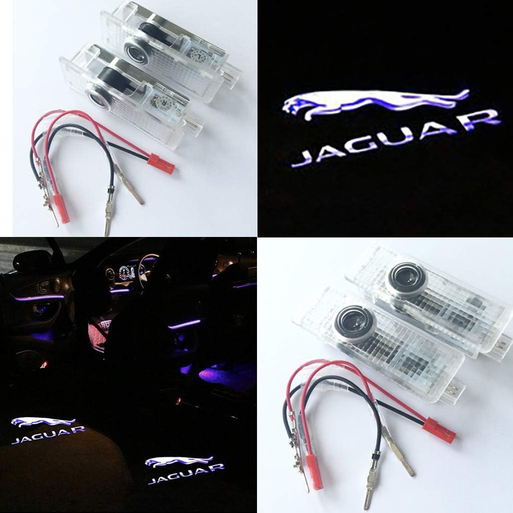 2PCS LED Door Shadow Laser Logo Goast Courtesy Lights For Jaguar XE 2016-2018