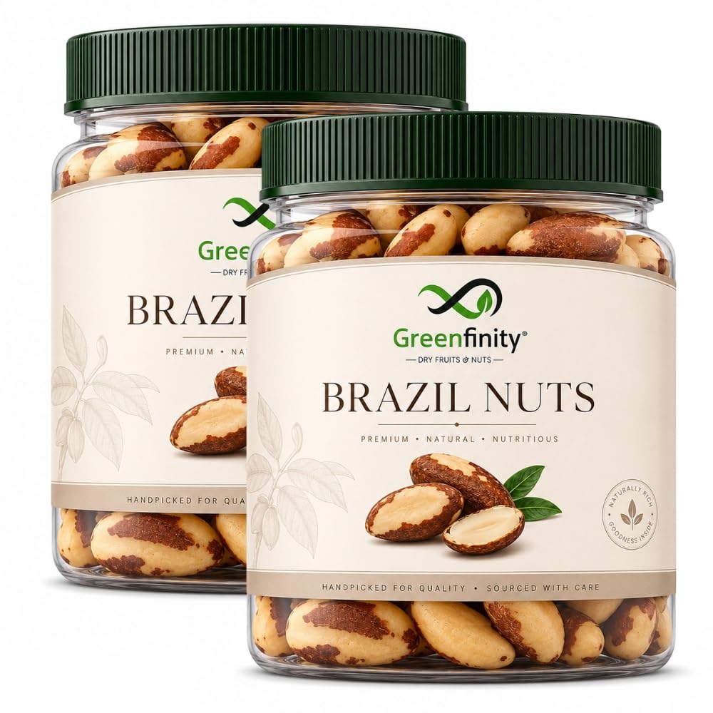 GreenFinity Brazil Nuts 200g | Premium Whole Brazil Nuts | Nutritious Dry Fruit for Snacking, Breakfast & Everyday Use [Pack of 2] 100g-image-35