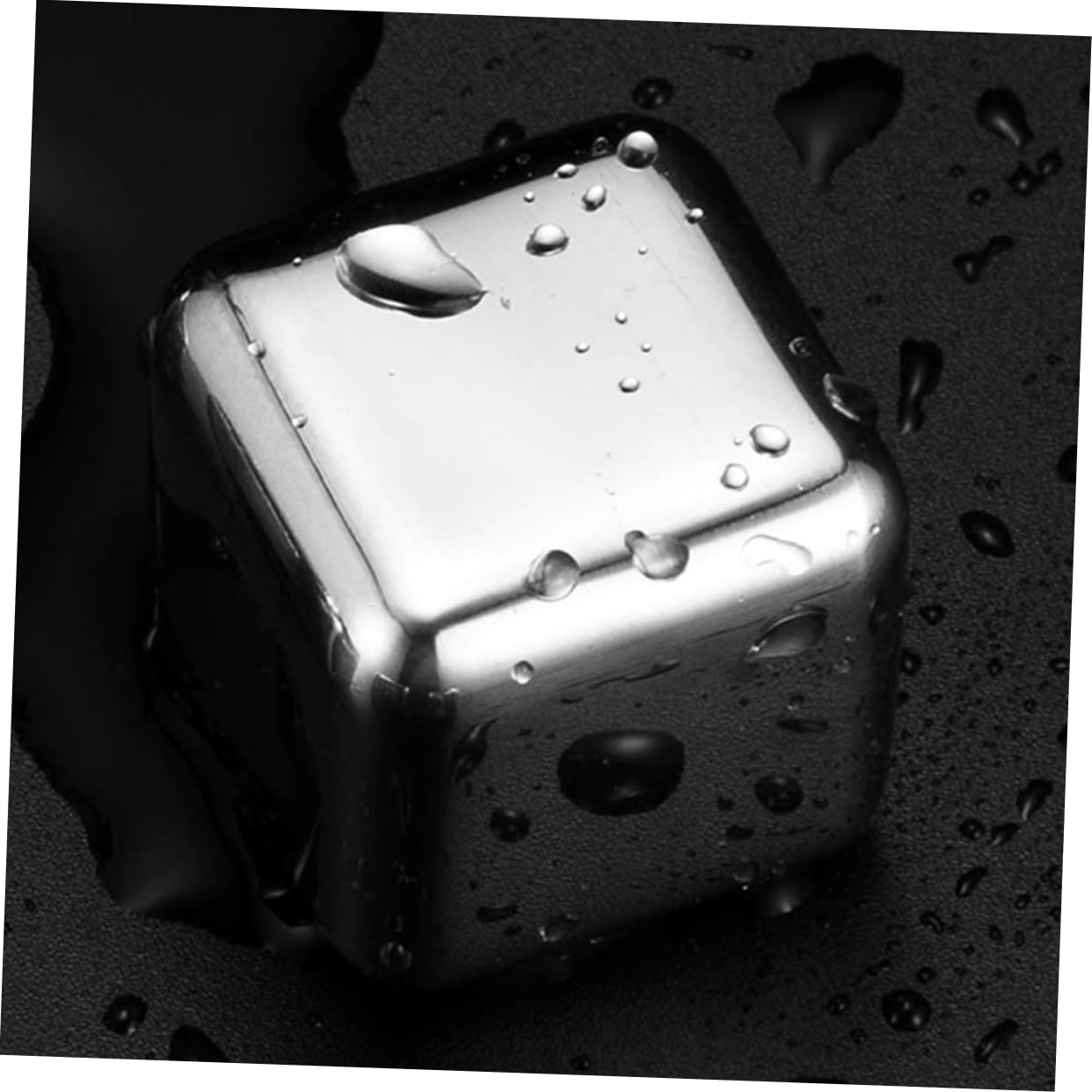 Alipis 12piezas Cubos De Hielo Reutilizables Inoxidable Estuche Para Enfriar Whisky Vino y Bebidas Sin Diluir