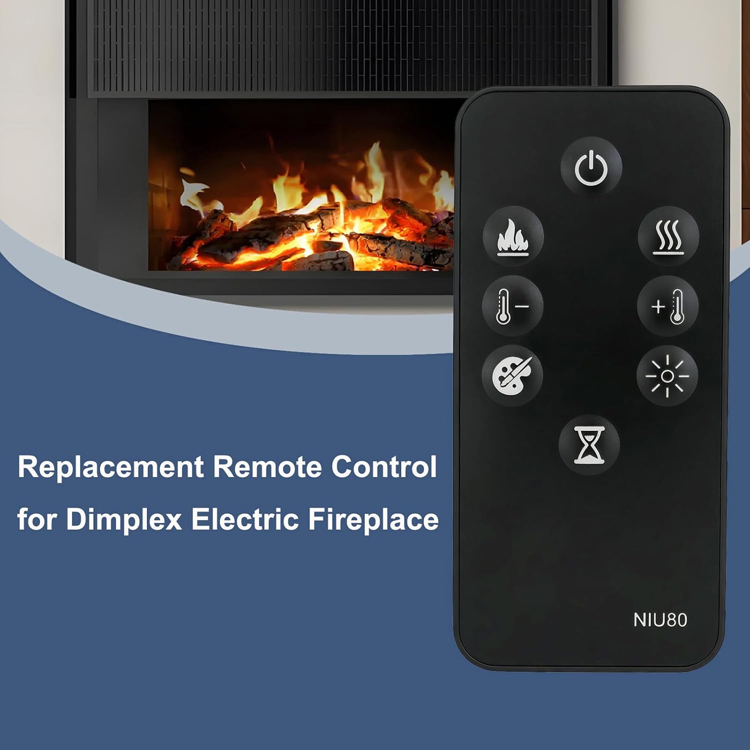 Replacement Remote Control for Dimplex Electric Fireplace BLF3451EU-E BLF5051EU-E BLF7451EU-E BLF3451EU BLF5051EU BLF7451EU XHD23L XHD23G XHD26L XHD26G XHD28L XHD28GX HD33L XHD33G