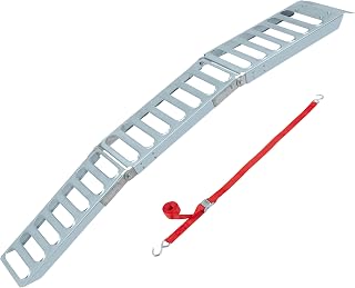 CargoSmart Steel Tri-Fold Ramp with Punch Out Pattern (1pk) – Easily & Safely Load & Unload Push Mowers & Appliances, Compact Design for Easy Storage, Fits in Truck Bed Tool Boxes, 500 lb. Capacity