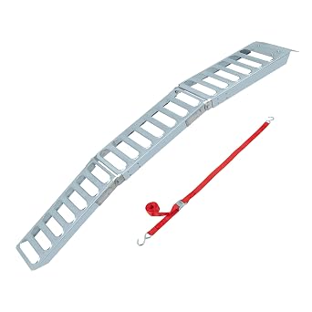 CargoSmart Steel Tri-Fold Ramp with Punch Out Pattern 1pk Easily & Safely Load & Unload Push Mowers & Appliances, Compact Design for Easy Storage, Fits in Truck Bed Tool Boxes, 500 lb. Capacity