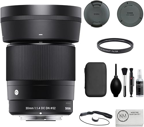 Miniatura 55 de Sigma Lente DN DC contemporánea de 1.181 in f1.4 para Sony E con paquete básico Sunshine Photo - 4 años de garantía del fabricante de EE. UU