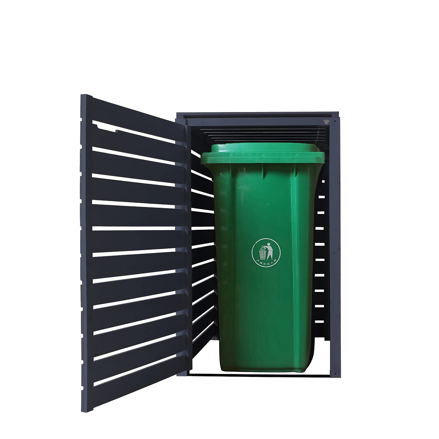 Afvalcontainerbox 120 Liter Geïmpregneerd Hout Anthraciet - Ruimte