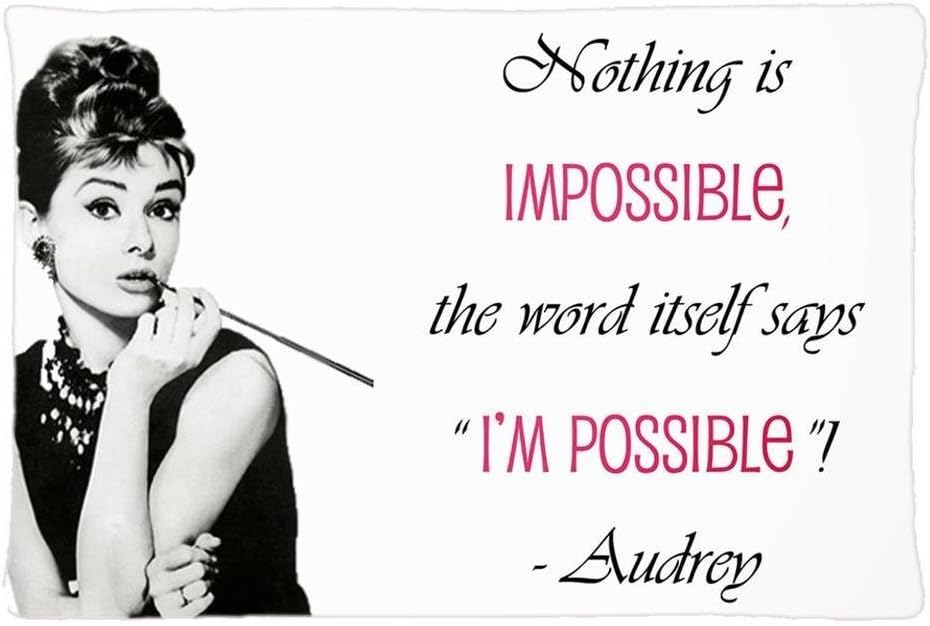 Audrey Hepburn Quote Custom Pillow Cover Fashion Bedroom Decorative Modern Throw Pillow Cases (20x30 inch)