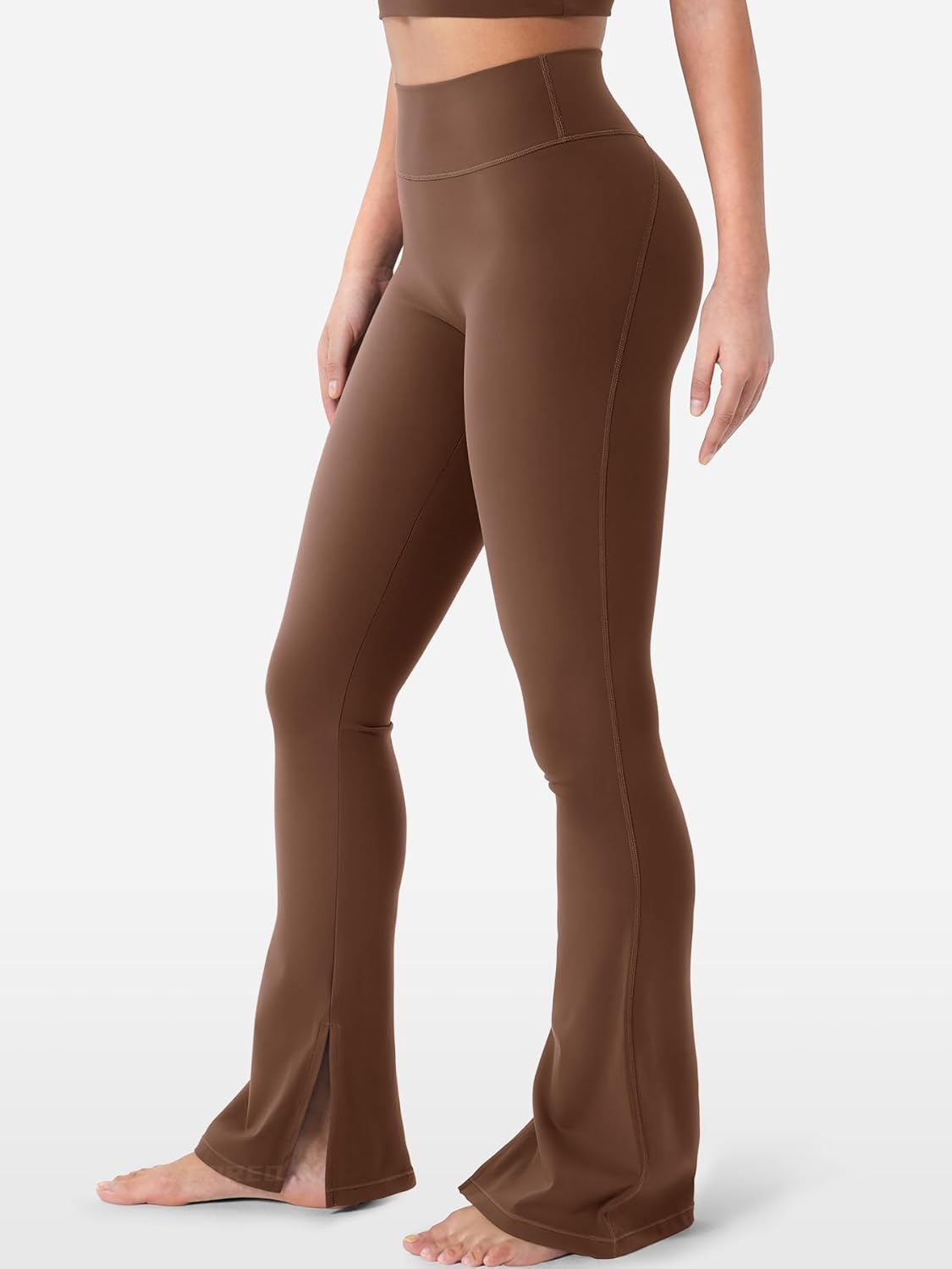 YEOREO Flare Split Hem Leggings for Women Tummy Control Workout Leggings Nasreen Hidden Scrunch Bootcut Gym Yoga Pants - Image 2