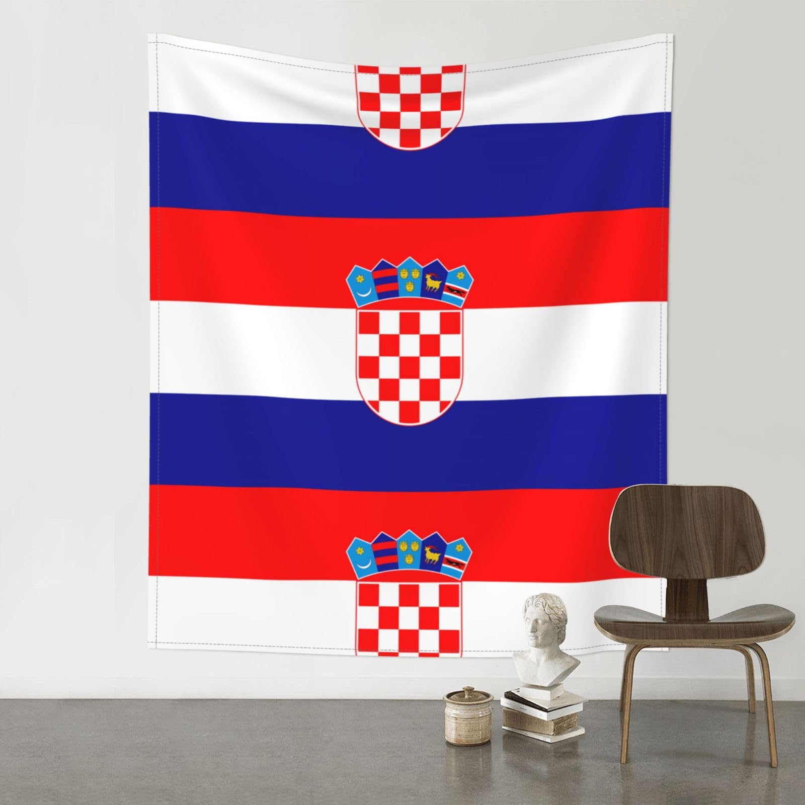 WHJSHOP Republic of Croatia flag Prints Original Wall Tapestry 60x51in – Boho Throw Blanket for Dorm Decor, Beach Picnic, & Bedroom Layering