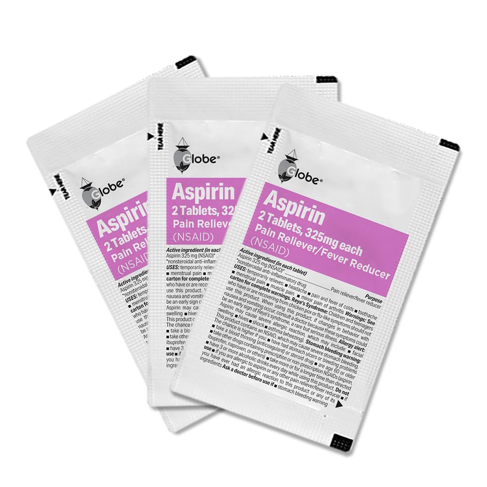Globe Aspirin Tablets 325 mg, Single Use Packets, Pain Relief -100 Count — Amazon image 2