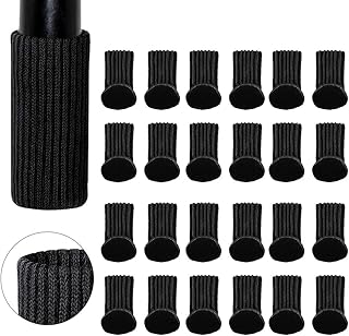 JADE 24 Piezas Silla Calcetines de Punto, Silla Calcetines para Pisos de Madera, Antideslizantes y pies Caps Anti-Ruido de Muebles Cubre Conjunto, Pies Fit Muebles Circunferencia de 3" a 7"