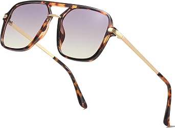 Classic Square Sunglasses for Women & Men 90s Vintage Shades Trendy Aviator Glasses