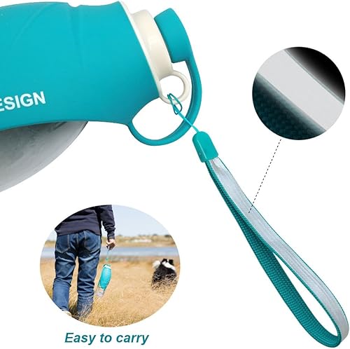 Miniatura 5 de Botella de agua para perros, dispensador de agua portátil para mascotas, alimentador a prueba de fugas, tazón para caminar al aire libre,