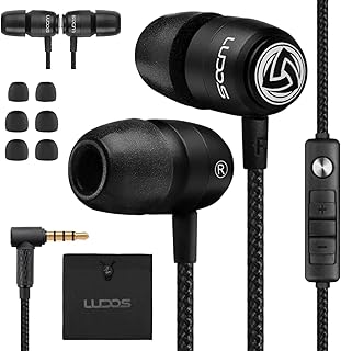 LUDOS Clamor 2 PRO Wired Earbuds in-Ear Headphones, 5 Years Warranty, Earphones with Microphone, Noise Isolating Ear Buds, Memory Foam for iPhone, Samsung, School Students, Kids, Women, Small Ears