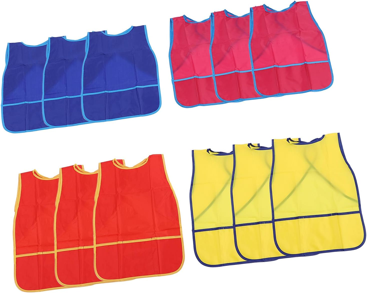 Marhynchus 12 Pack Kids Art Smocks Toddler Craft Aprons toddler apron art smock Children's Painting Smocks Reusable with 3 Pockets for Craft Classroom Home