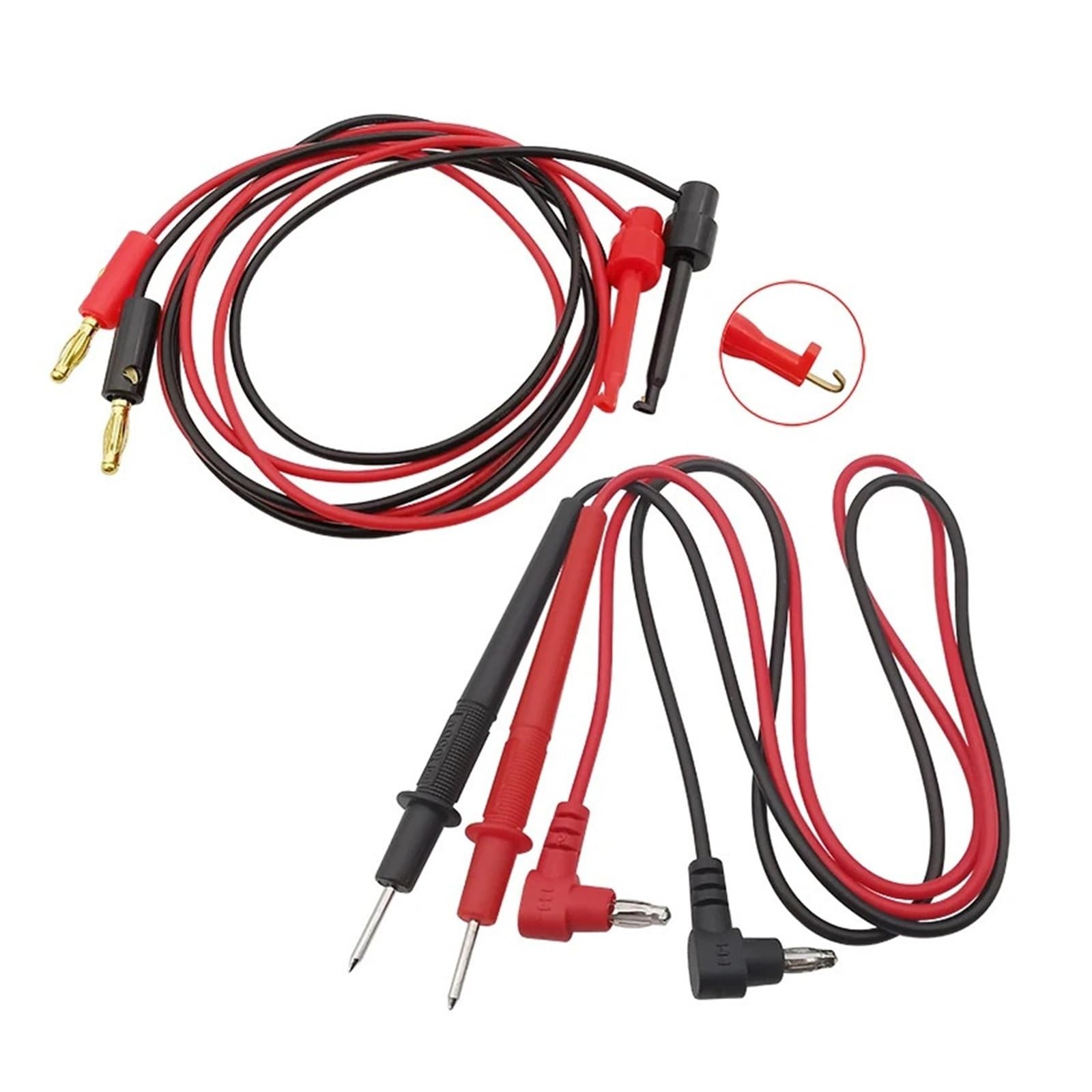 4 mm Banana Plug Multimetr Test Lead Kit with Crocodile Clip Probe Hook (D)