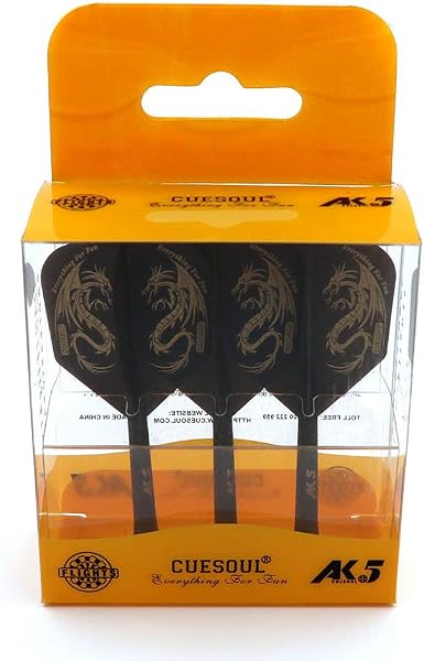 CUESOUL Rost Tige de fléchettes et ailettes intégrées Standard/Poire-Larme/Forme Mince avec Motif Attrayant, Lot de 3 pièces - 1
