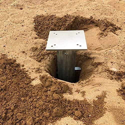 Guarda-sol de Chão, 1 Suporte de Guarda-sol de Praia Ao Ar Livre Base Embutida de Guarda-chuva Roman