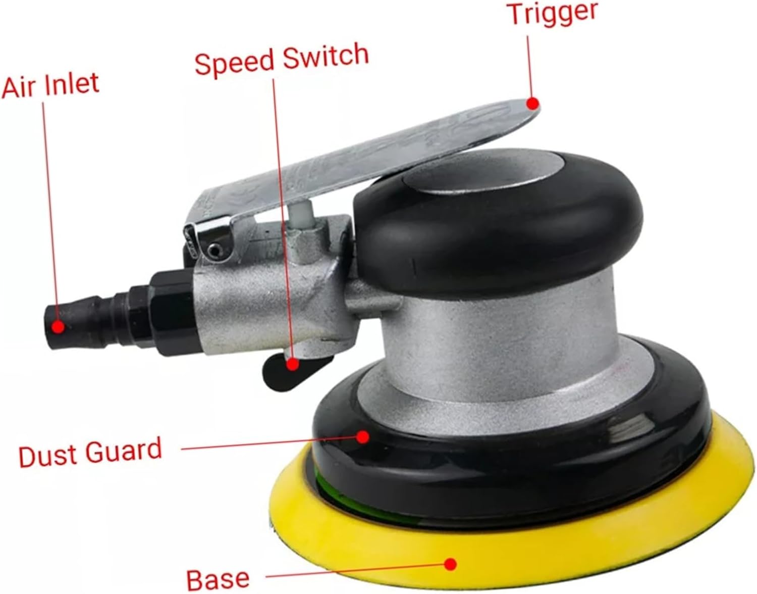 Uonlytech Automotive Sanding Machine Padded Sanding Discs High-Speed Orbital Sander Air Sander for Mechanics
