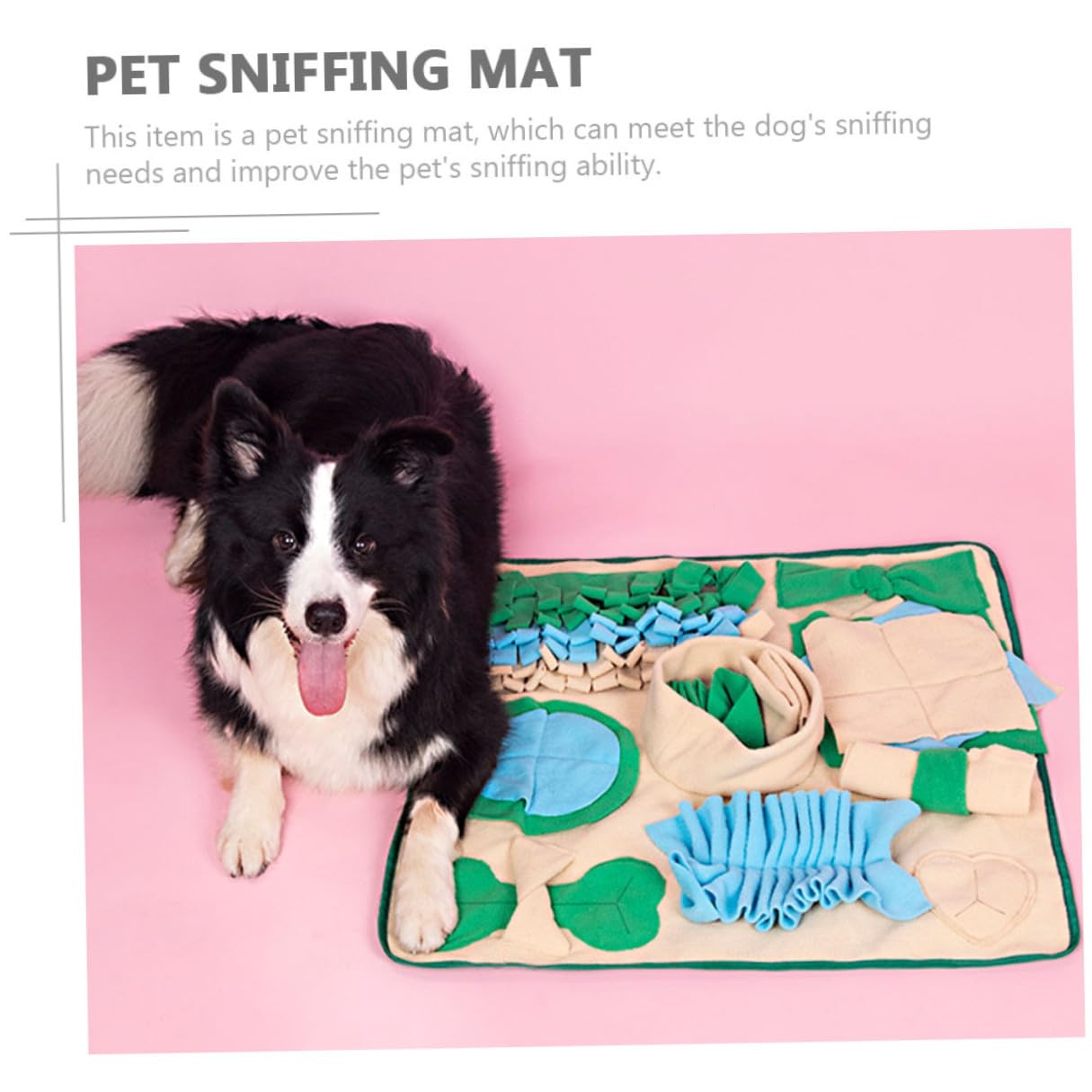 NUOBESTY Schnüffelmatte für Hunde Bunte Futtermatte aus Polar Fleece rutschfeste Trainingsmatte zur Beschäftigung und Stressreduktion für Welpen und Langsames Fressen zu Hause
