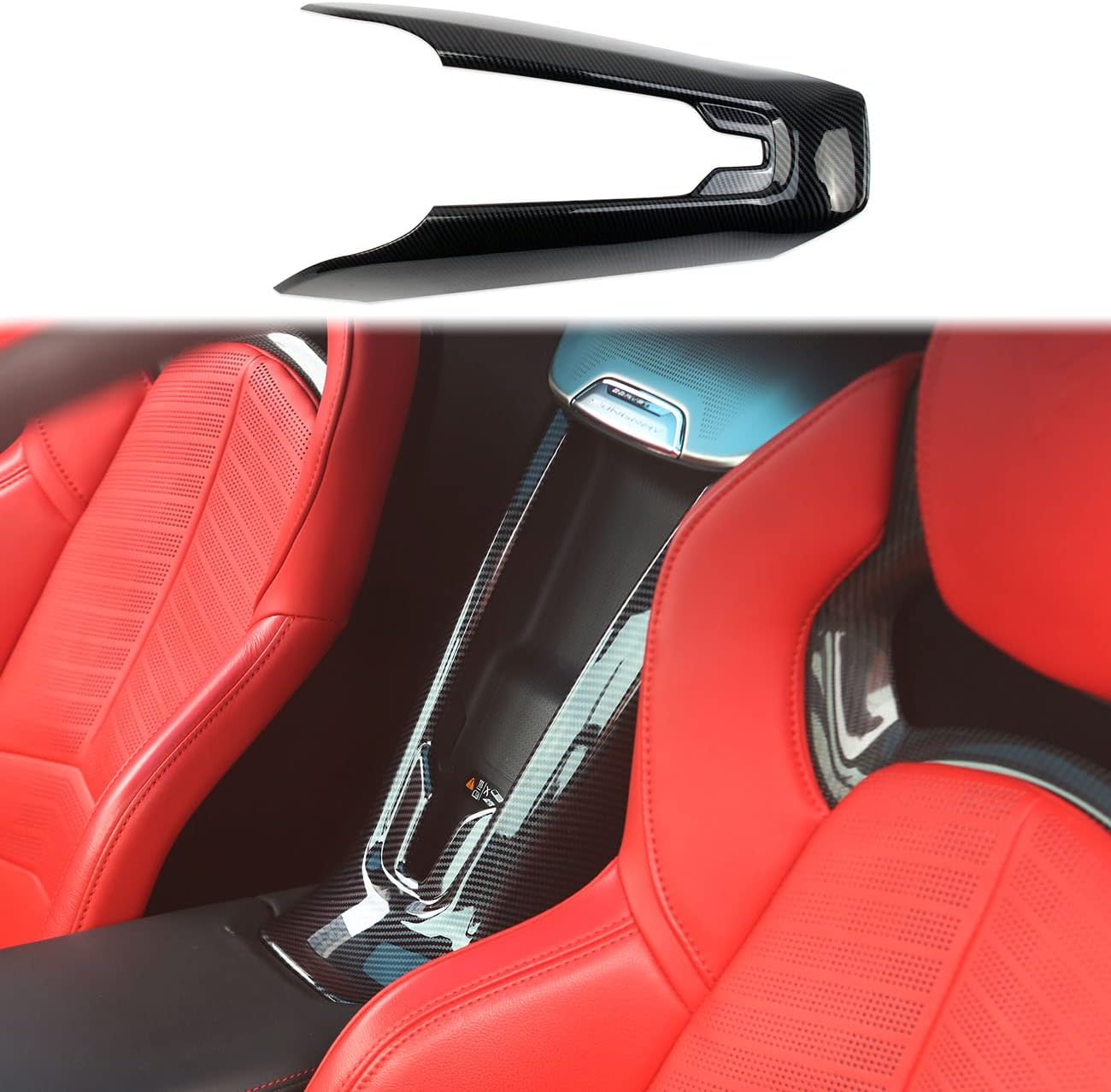 Carbon Fiber Interior Center Control Cover Trim for Chevrolet Corvette C8 2020-2025 (Between Seats)