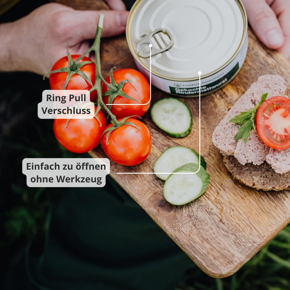 6 x Dosenbrot 03 Domkruste Weizen-Roggenmischbrot, 380 g pro Dose, ohne Konservierungsstoffe, lange haltbar, ideal für Vorrat, Notfall, Outdoor und Camping, mit Ring-Pull-Verschluss