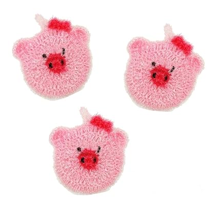 Pink Pig Dish Scrubby 3 Pack Scrubber Reusable Cloth Animal Dish Washing Sponge