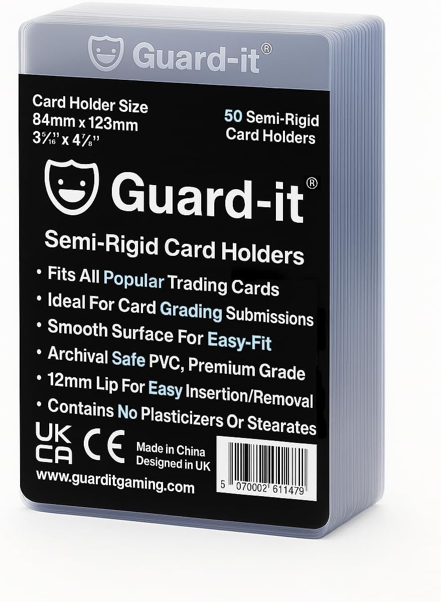 50 Semi-Rigid Card Sleeves for Sports & Trading Card Grading Submissions - Recommended for PSA, BGS, ACE, SGC & CGC