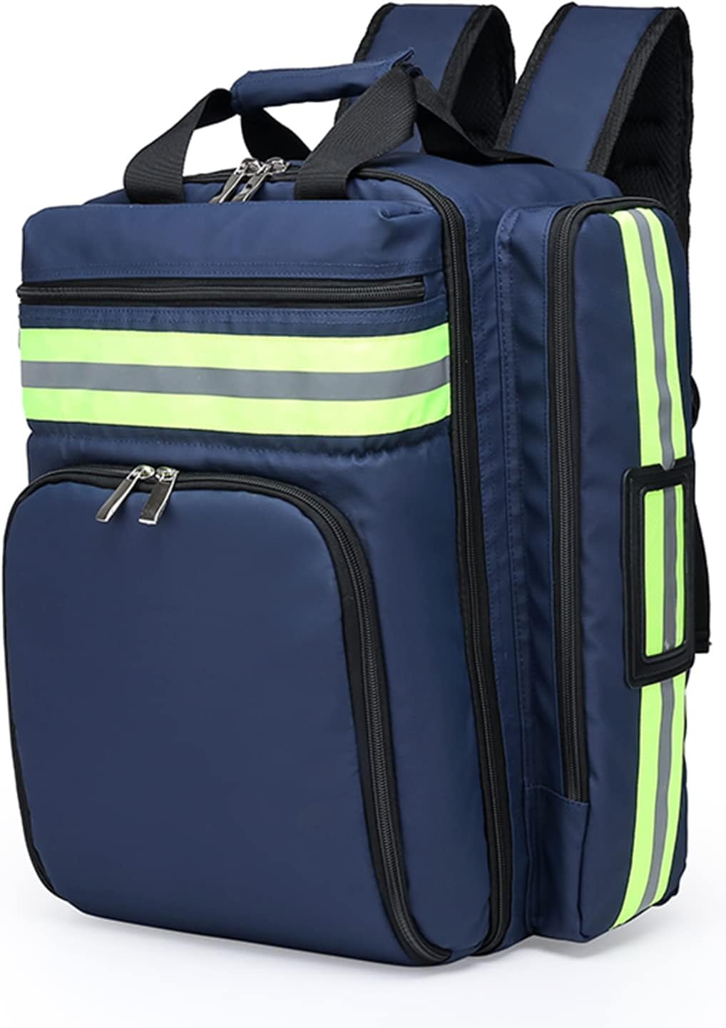 Large Capacity First Aid Responder Bag Empty, Professional Supplies Haversack Kits with Inner Dividers for Home Health Nurse, Community Care(Navy Blue)