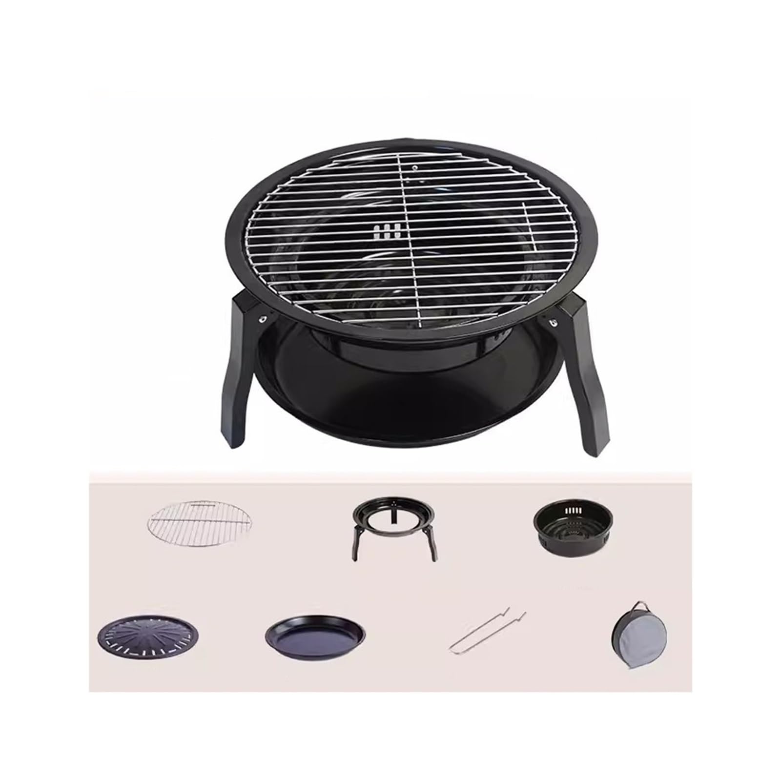 Grill BBQ Piec do grillowania na świeżym powietrzu przenośny dom kempingowy dziedziniec składana rama grilla otaczająca piec kuchenka gotowania herbaty