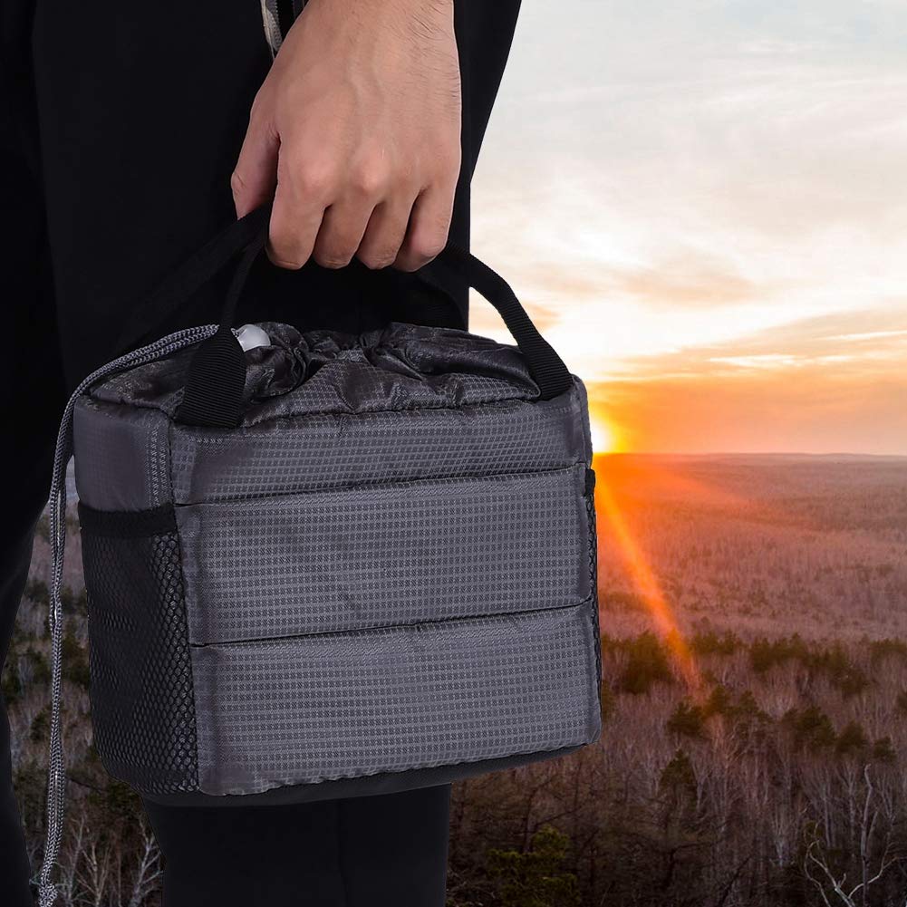 Sac Insert Appareil Photo Rembourré - Nylon Et Velours, 24x18x12cm, Pour DSLR Ou Hybrides