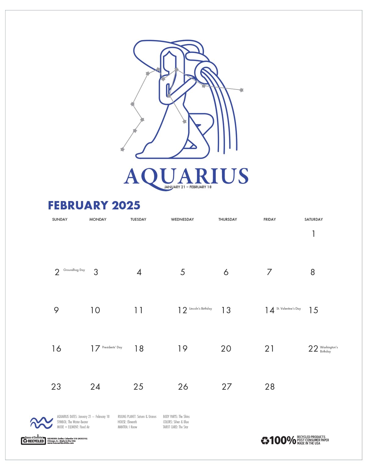 amazon-com-house-of-doolittle-2025-monthly-wall-calendar-zodiac-11-x-14-inches-january-december-hod318-25-office-products