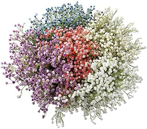 Briful 12PCS Gypsophila Artificial Flowers Baby Breath Flowers Arrangement for Home Decor Fake Gypsophila Bulk Plants Bouquet DIY Wreath Wedding Party - Blue